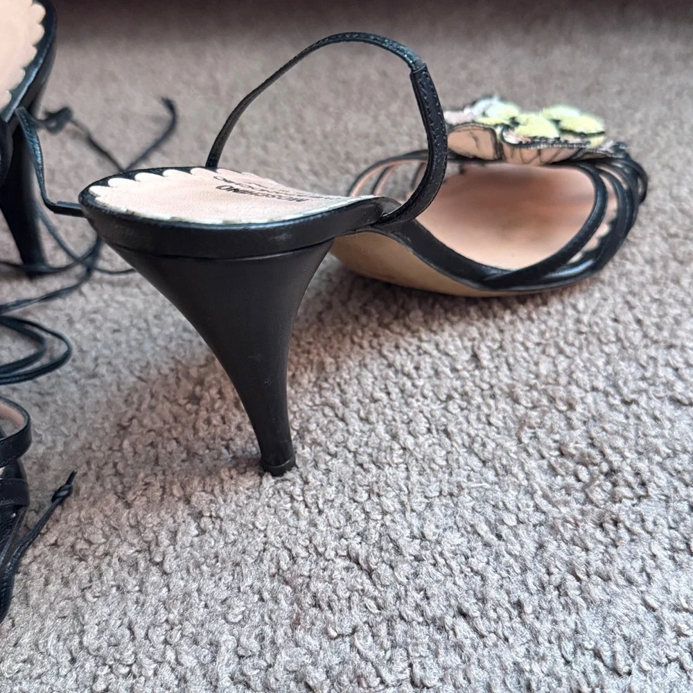 Moschino Black and Yellow Floral Heels - Picture 3 of 6